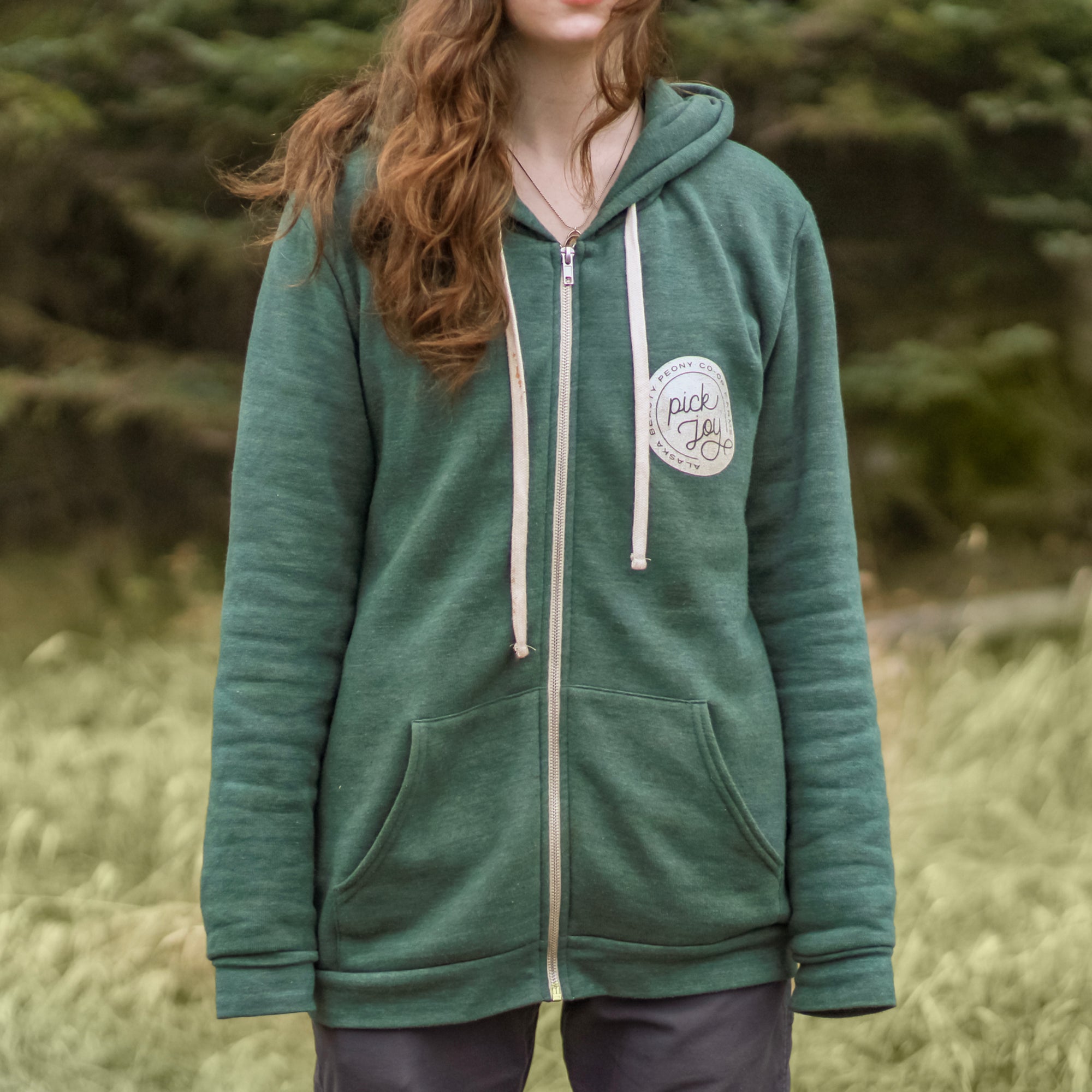 Pick Joy Zip Hoodie - Tri-Pine-Apparel-Alaska Beauty Peony Coop-Large-Alaska Beauty Peony Coop