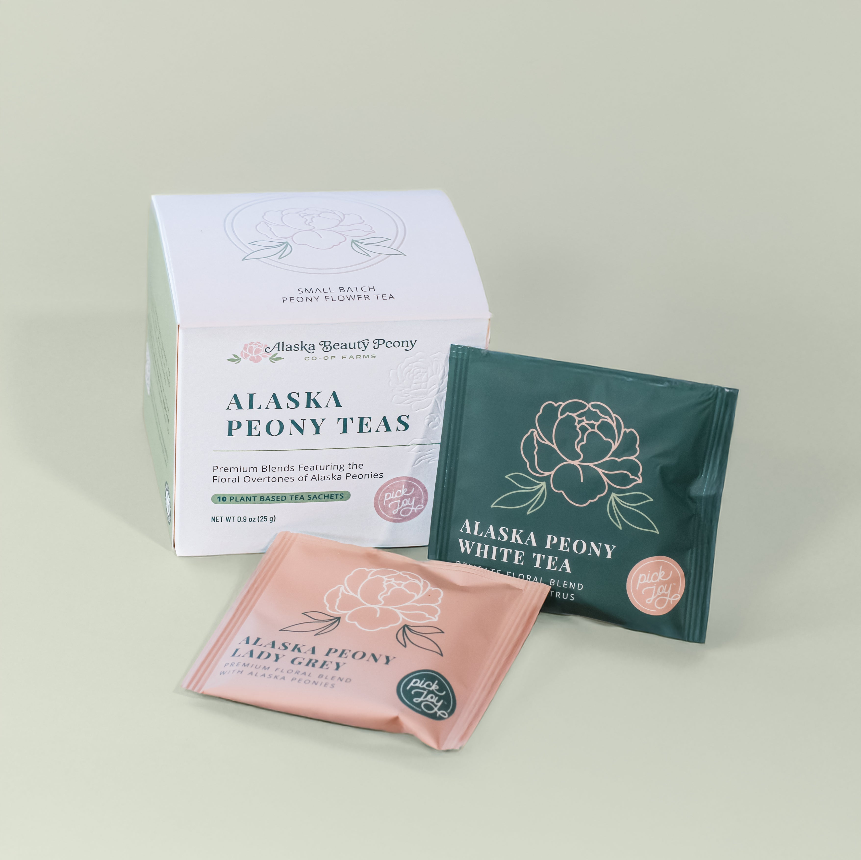 Alaska Peony Tea Sachet Box-Food & Drink-Alaska Beauty Peony Coop-An Equal Amount of Both Teas-10-Alaska Beauty Peony Coop