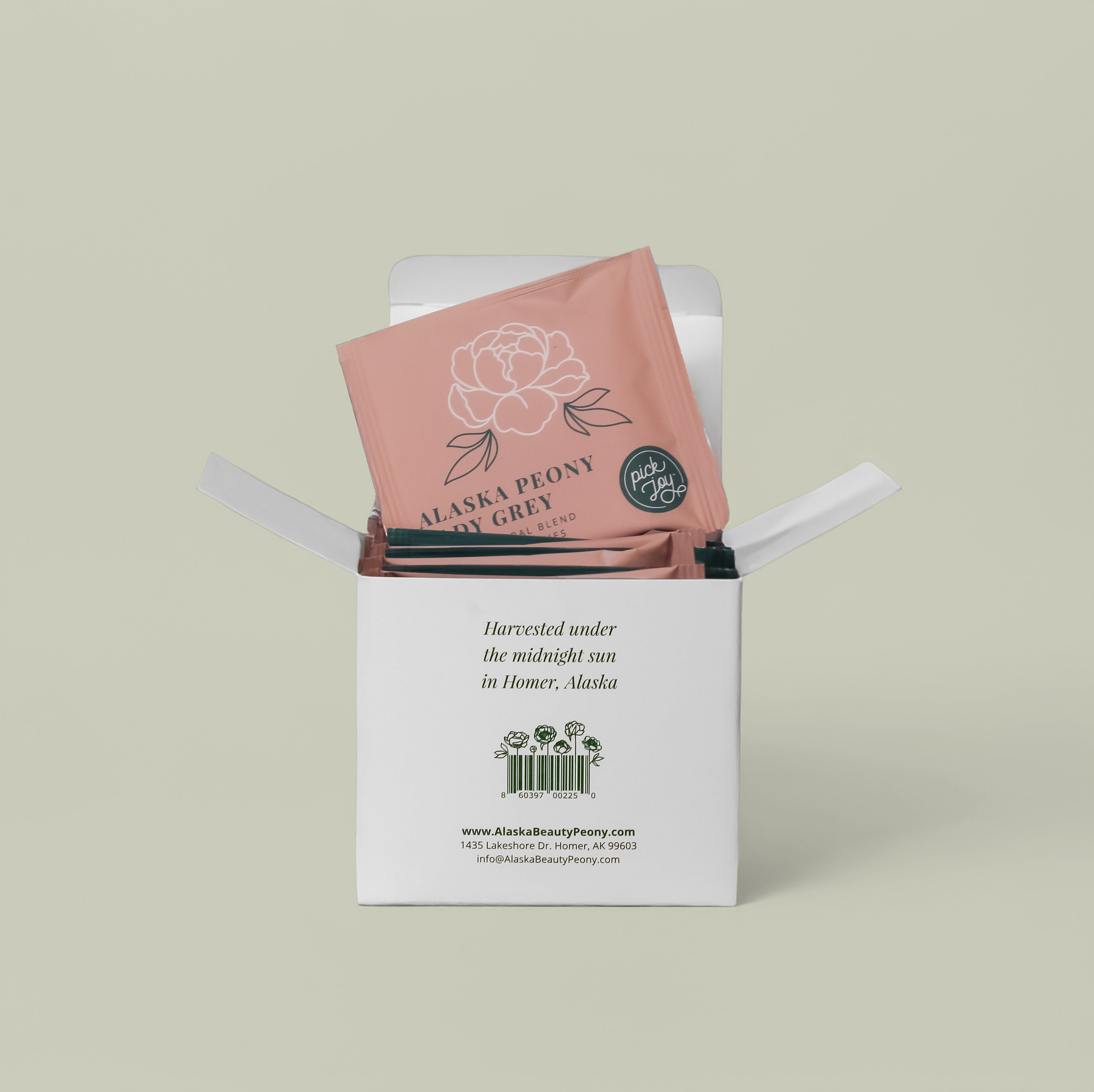 Alaska Peony Tea Sachet Box-Food & Drink-Alaska Beauty Peony Coop-An Equal Amount of Both Teas-10-Alaska Beauty Peony Coop