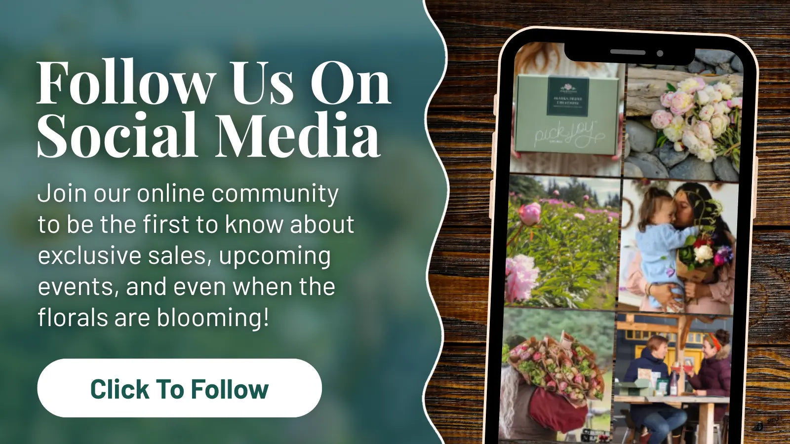 Follow Us On Social Media | Click To Follow | Alaska Beauty Peony Cooperative | Homer, AK