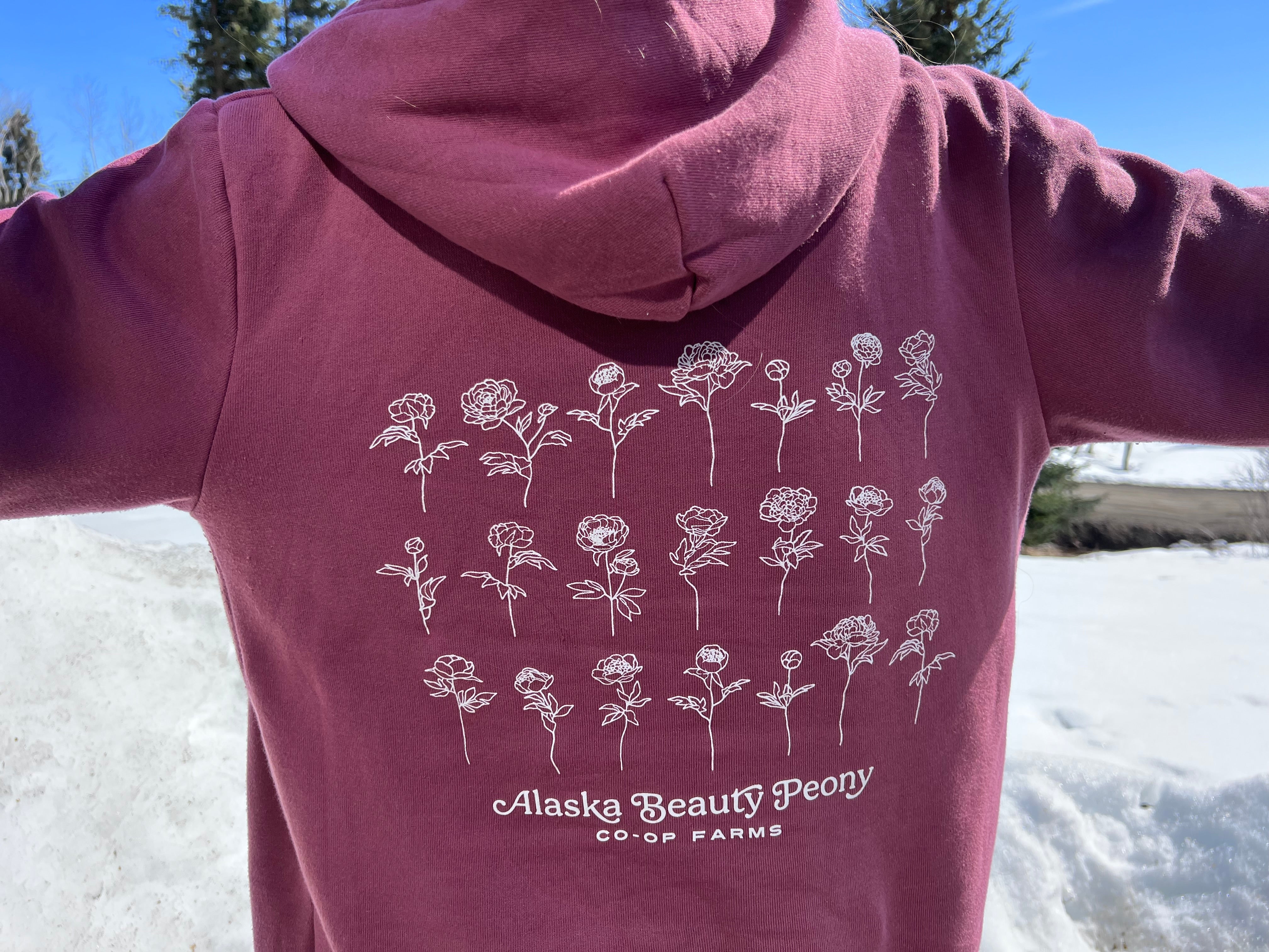 Pick Joy Zip Hoodie - Wine-Apparel-Alaska Beauty Peony Coop-Large-Alaska Beauty Peony Coop